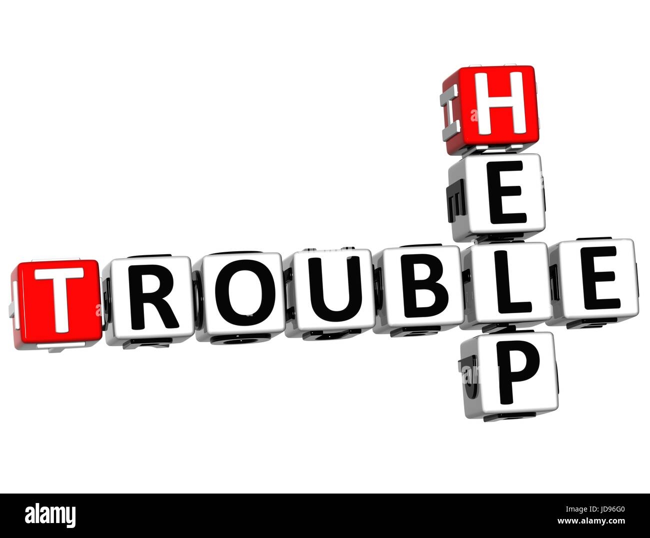 3D Help Trouble Crossword On White Background Stock Photo Alamy