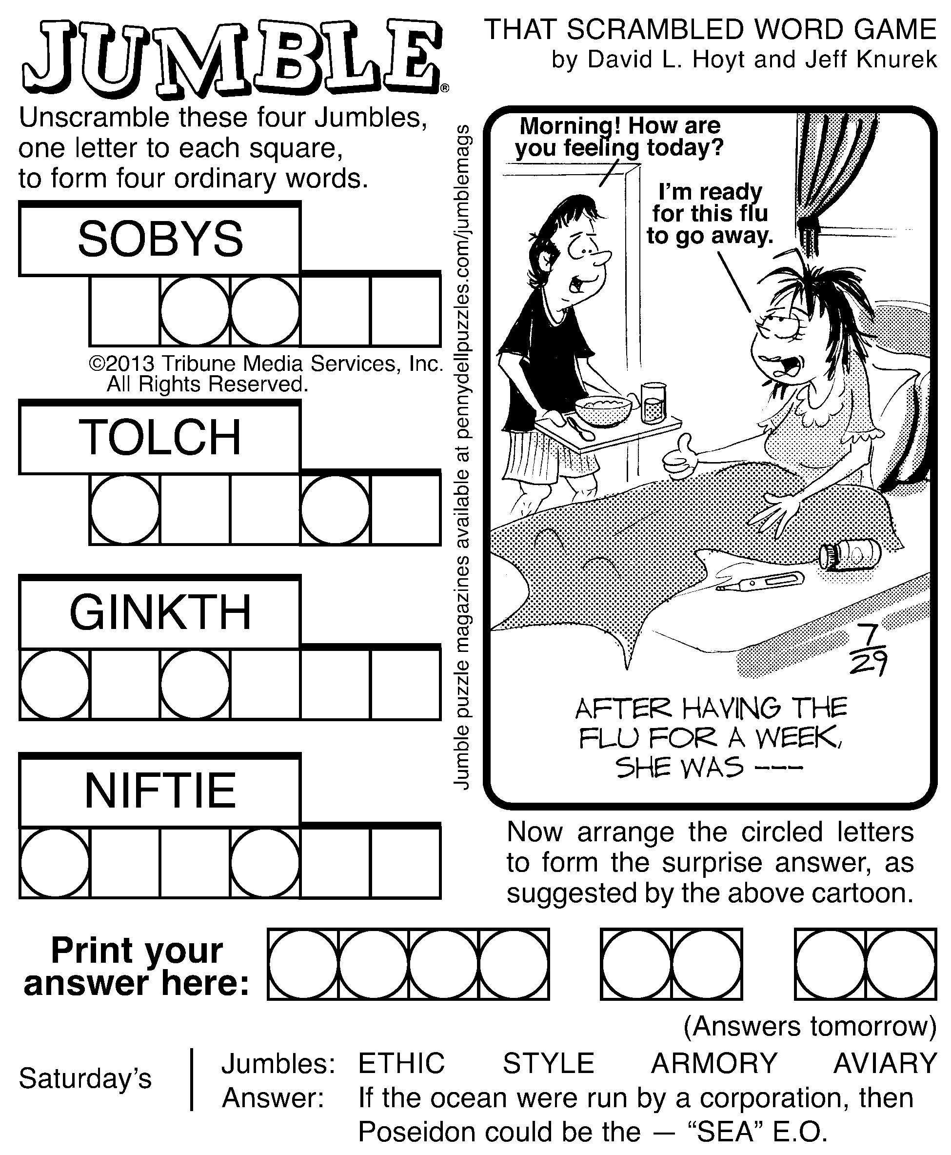 Answers To Jumble Today