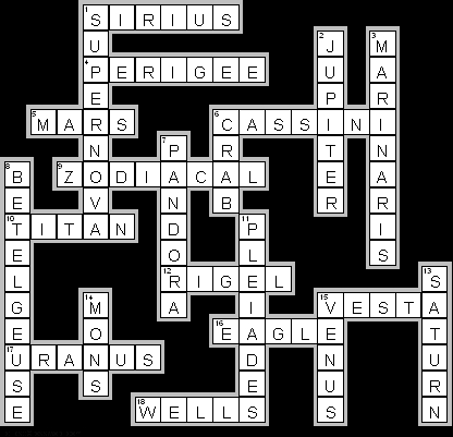 Astronomy Crossword Puzzles Easiest Crossword Puzzle
