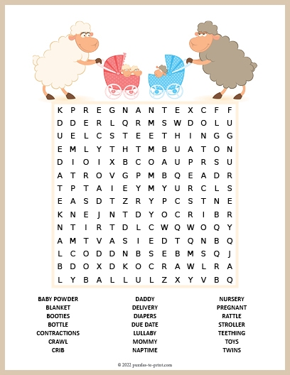 Baby Shower Crossword Puzzle Baby Shower Crossword Puzzle Game 