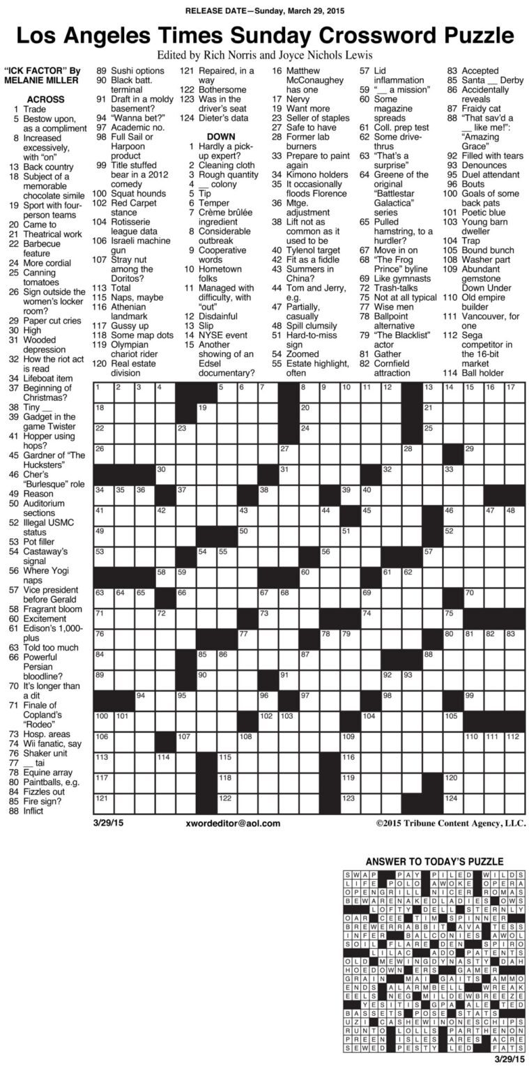 Chronicle Herald Crossword Printable Free Printable Crosswords