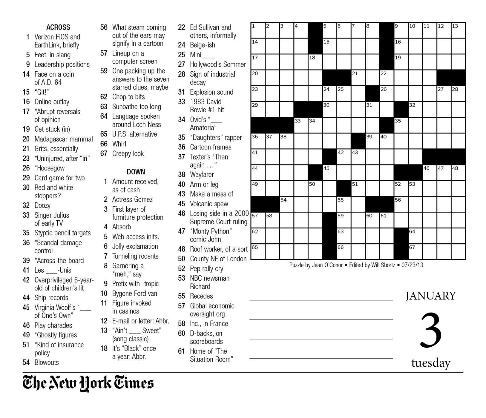 Crossword Nytimes Gearpastor