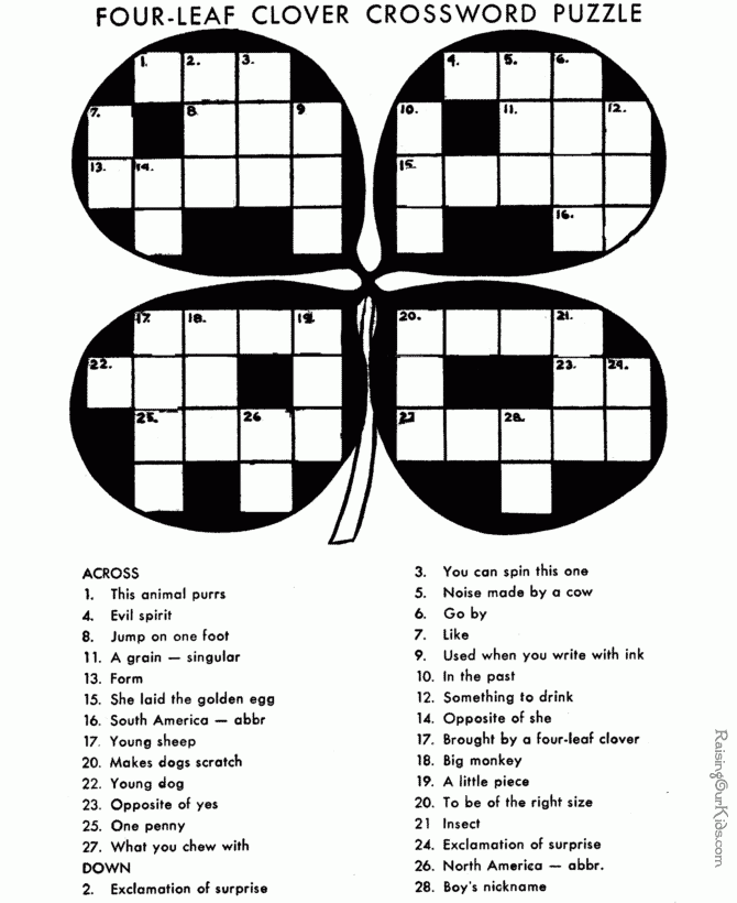 Crossword Puzzle For Kid 003