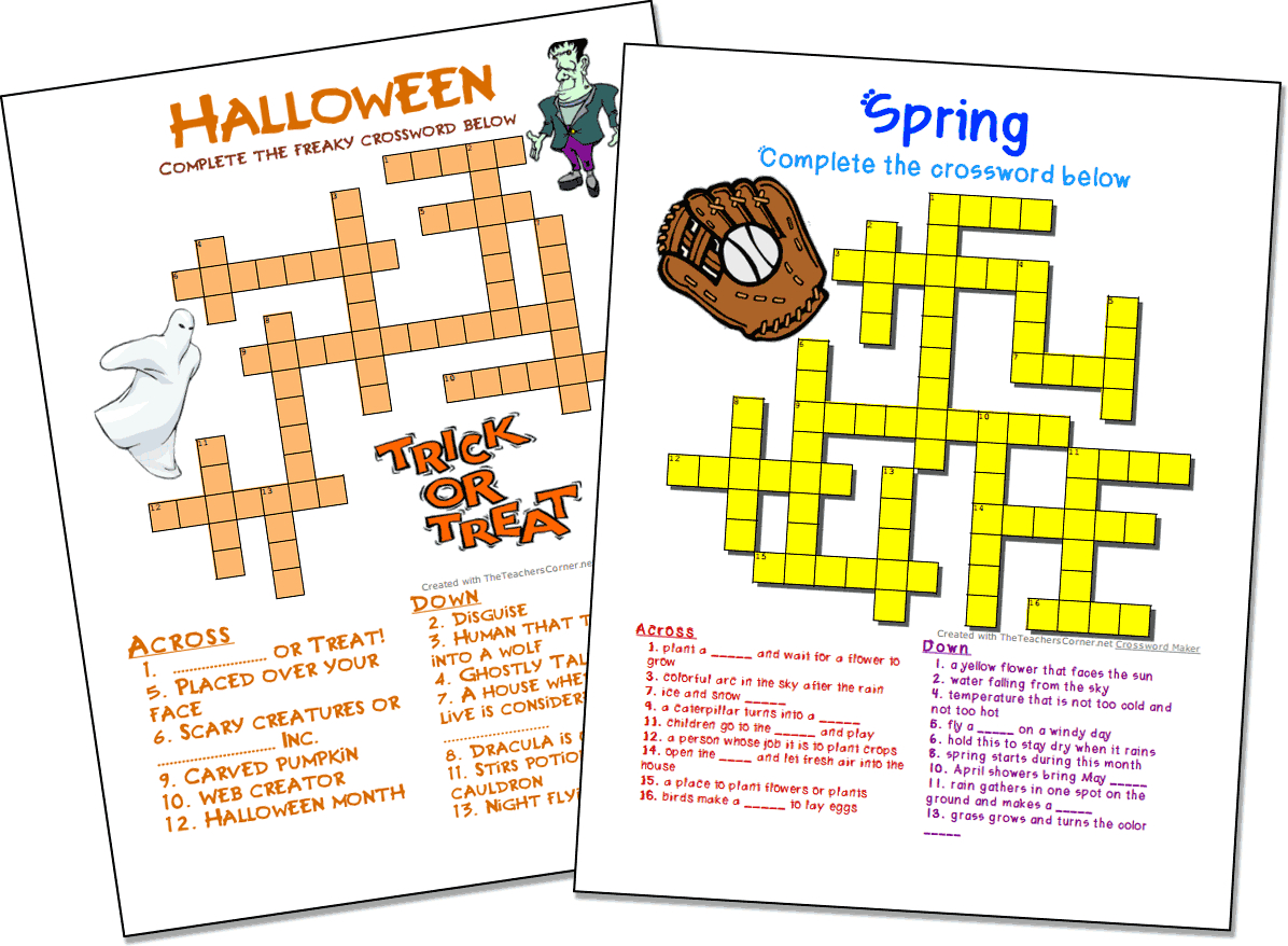 Crossword Puzzle Maker World Famous From The Teacher 39 s Corner Free