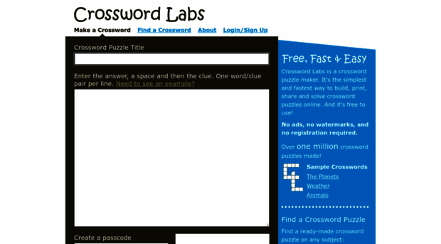 Crosswordlabs Free Online Crossword Puzzle Crossword Labs