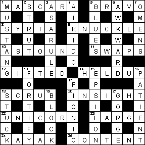 Daily Quick Crossword
