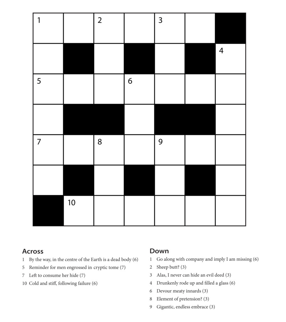 Easy Cryptic Crosswords Online Easycrosswordpuzzlesprintable