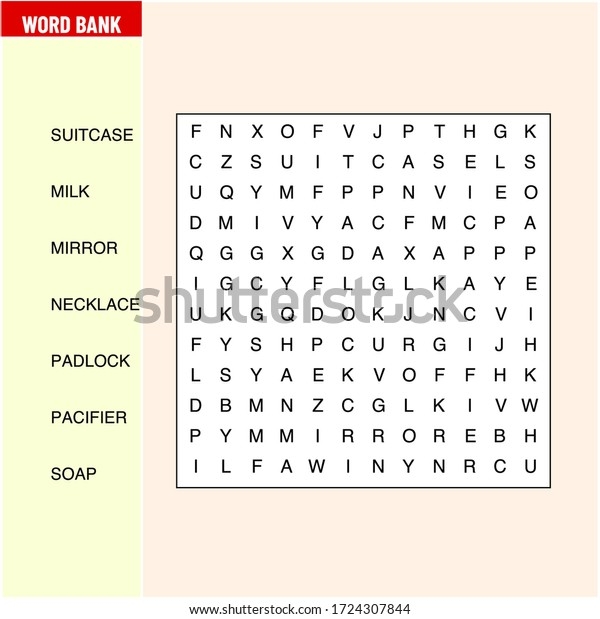 Find Hidden Word Word Crossword Stock Vector Royalty Free 1724307844 