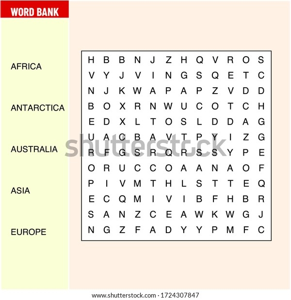Find Hidden Word Word Crossword Stock Vector Royalty Free 1724307847 