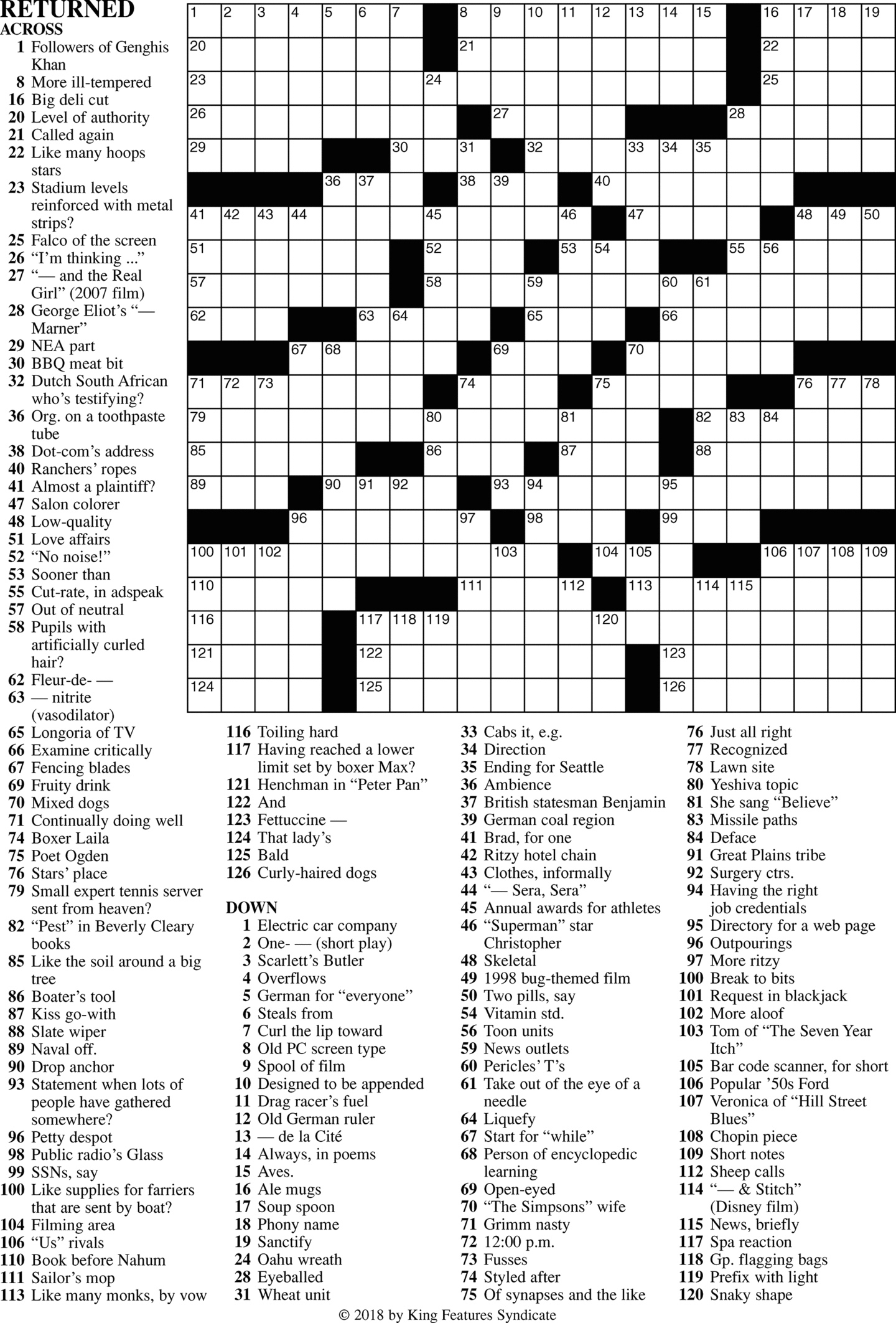 Frank Longo Sunday Crossword Printable James Crossword Puzzles