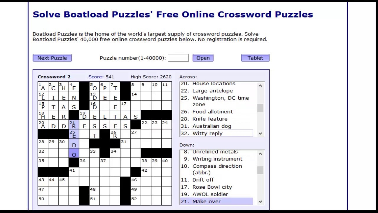 Free Crossword Puzzle Boatload Grupodast