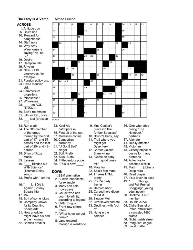 Free Daily Printable Online Crosswords Printable Lab