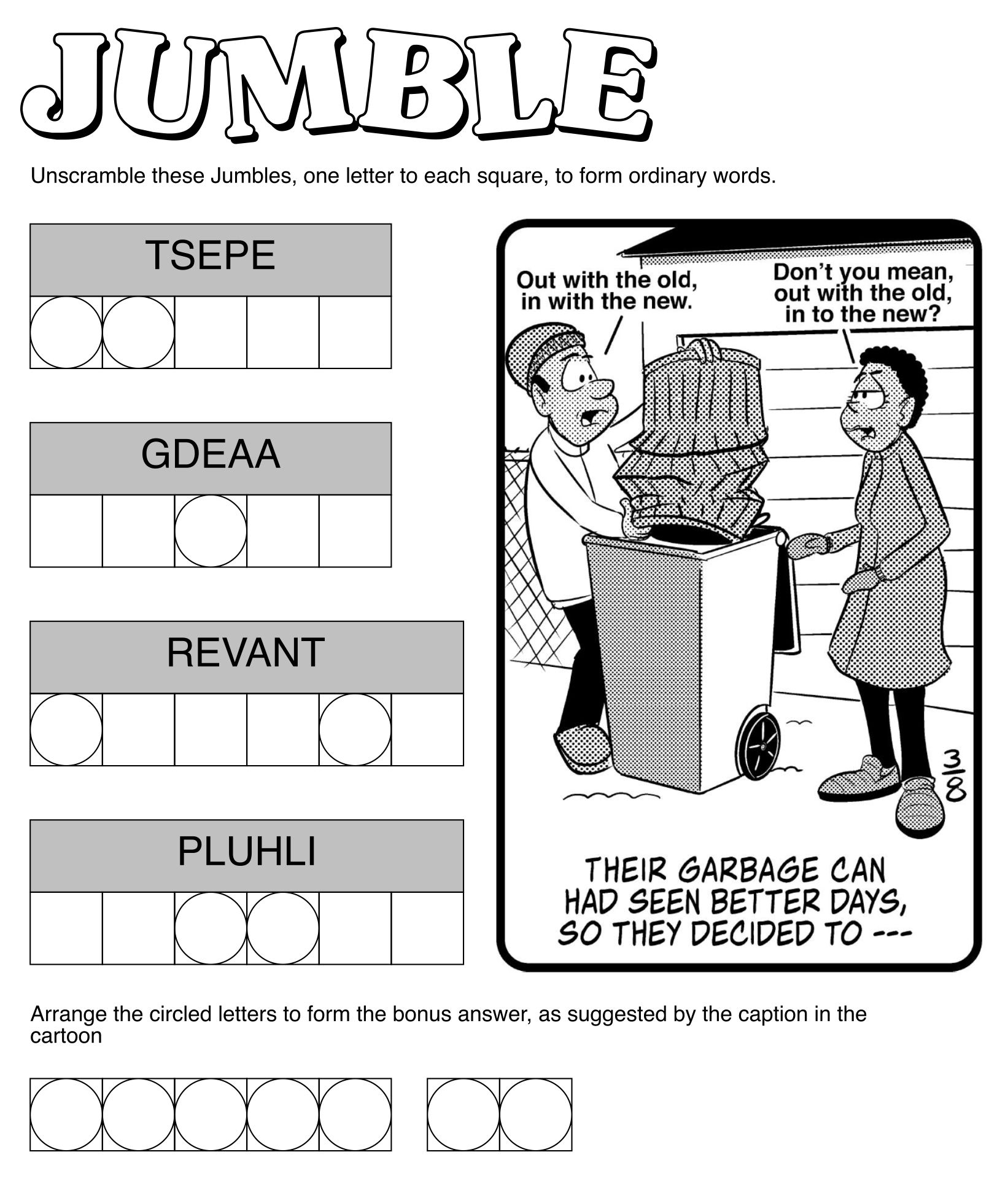 Jumble Solution Today Felix Zachary