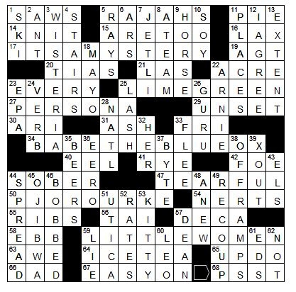 L A Times Crossword Corner