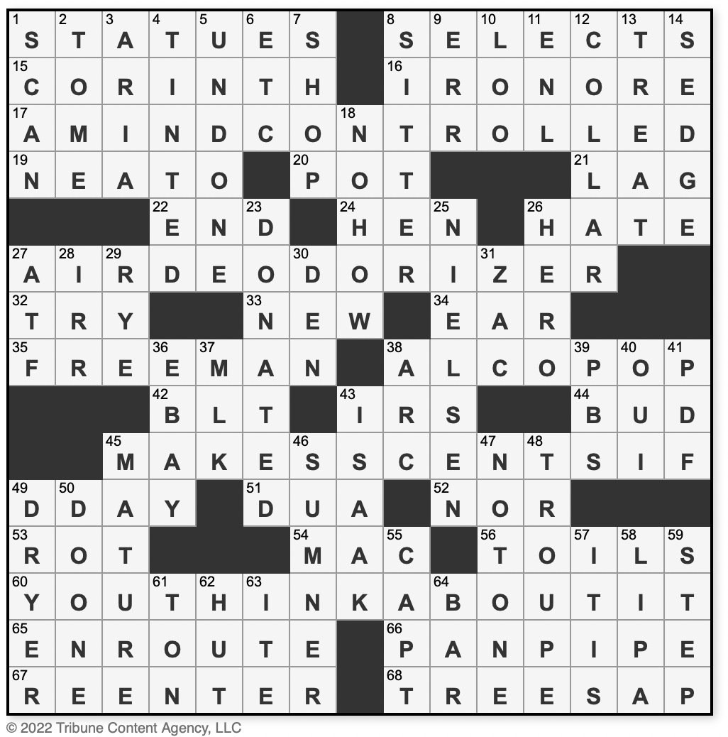 L A Times Crossword Corner