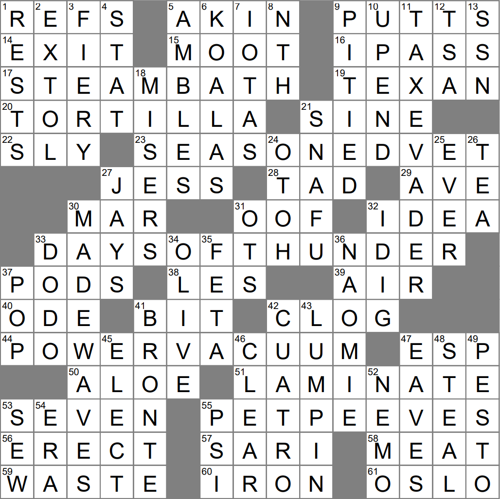 LA Times Crossword 12 Dec 22 Monday LAXCrossword