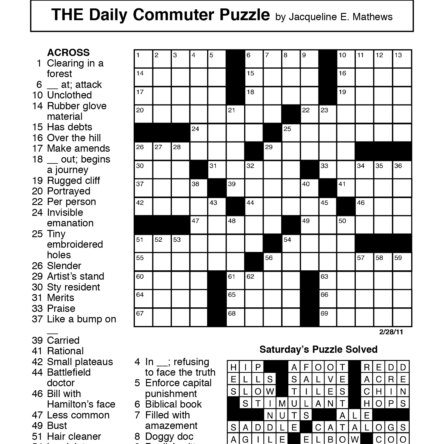 La Times Crossword Puzzles Printable