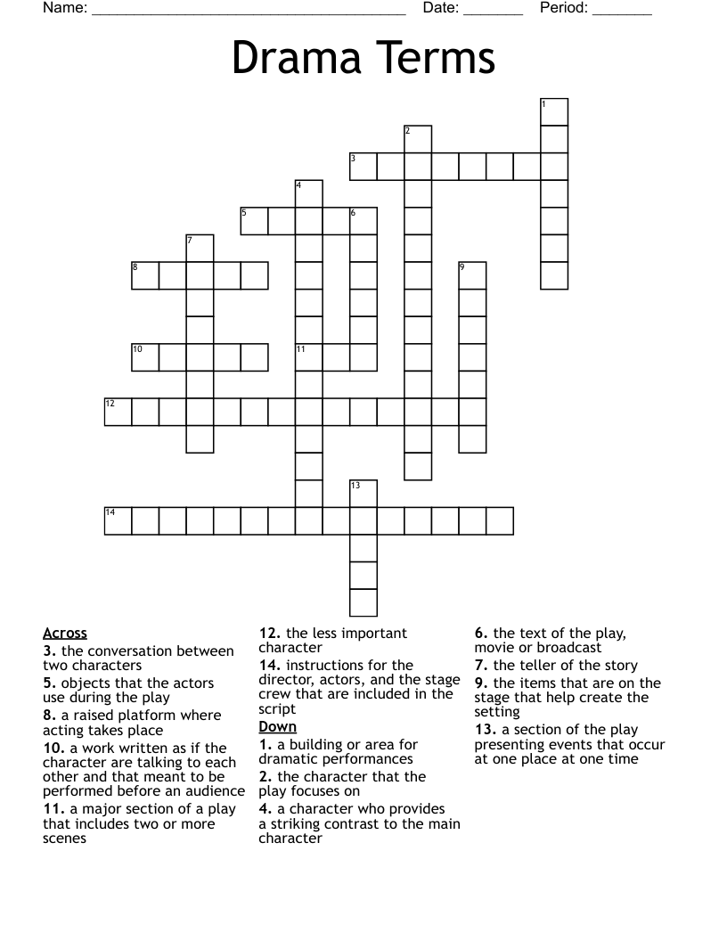 Line To The Audience Crossword Prntbl concejomunicipaldechinu gov co