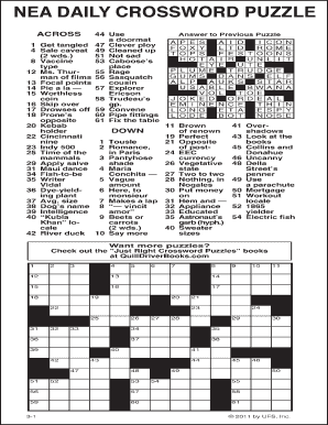 Nea Daily Crossword Puzzle Answers Prntbl concejomunicipaldechinu gov co