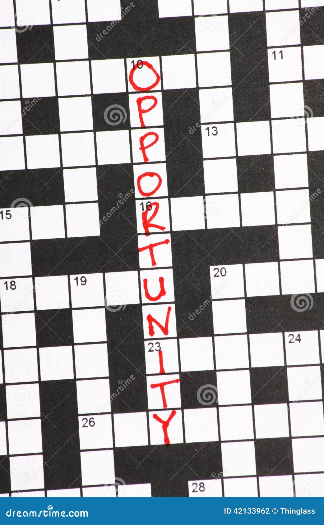 Opportunity Crossword Clue Stock Photo Image Of Clue 42133962