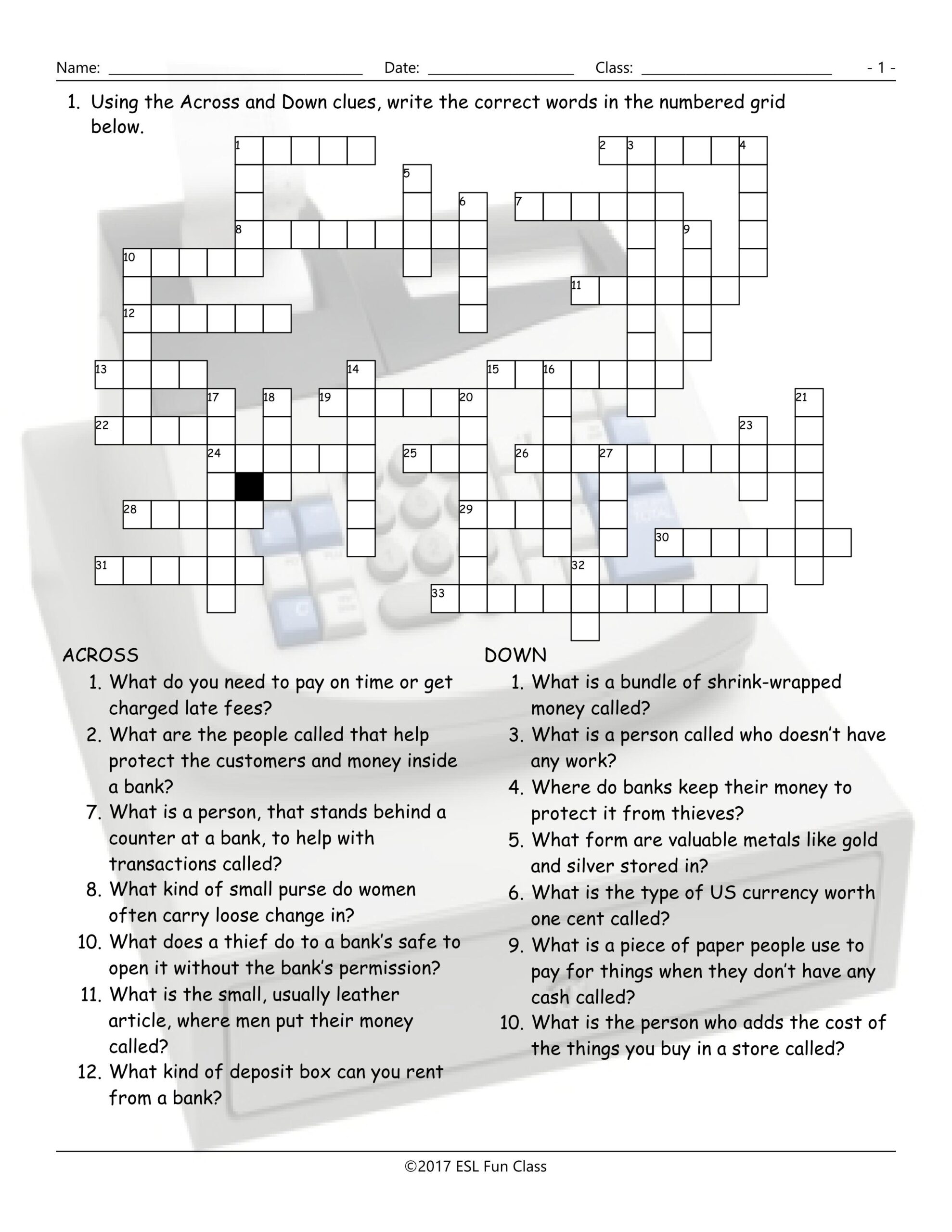 Printable Esl Puzzles Printable Crossword Puzzles