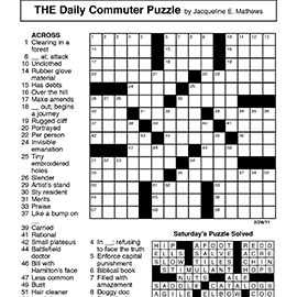 Sample Of Los Angeles Times Sunday Crossword Puzzle Tribune Content 