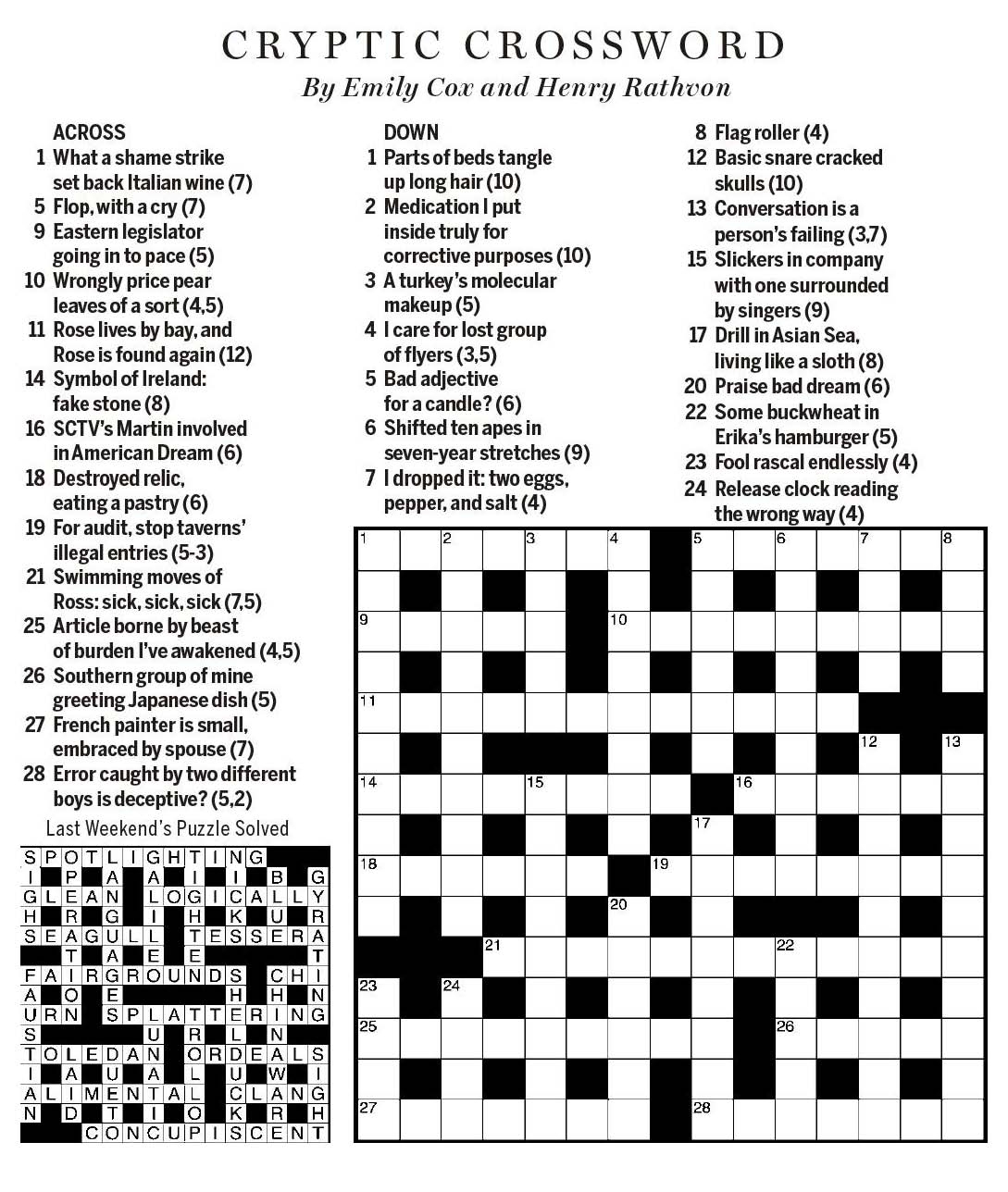 Sctv Crosswords Printable Wsj Crossword Printable Crossword Puzzles