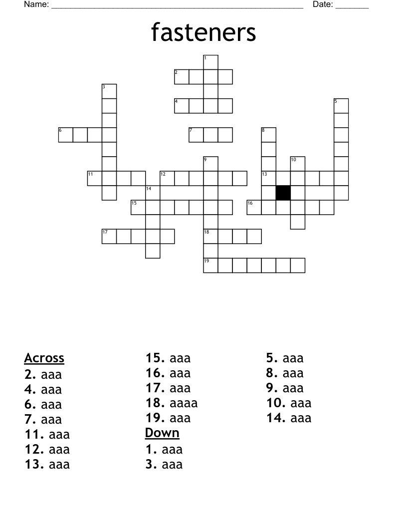 Small Fasteners Crossword Clue Prntbl concejomunicipaldechinu gov co