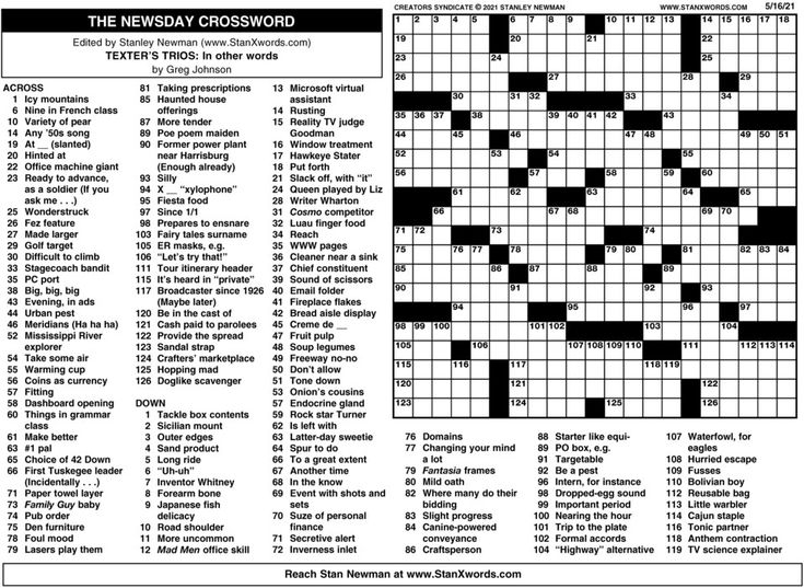 The New York Times Crossword Puzzle Is Shown In Black And White With