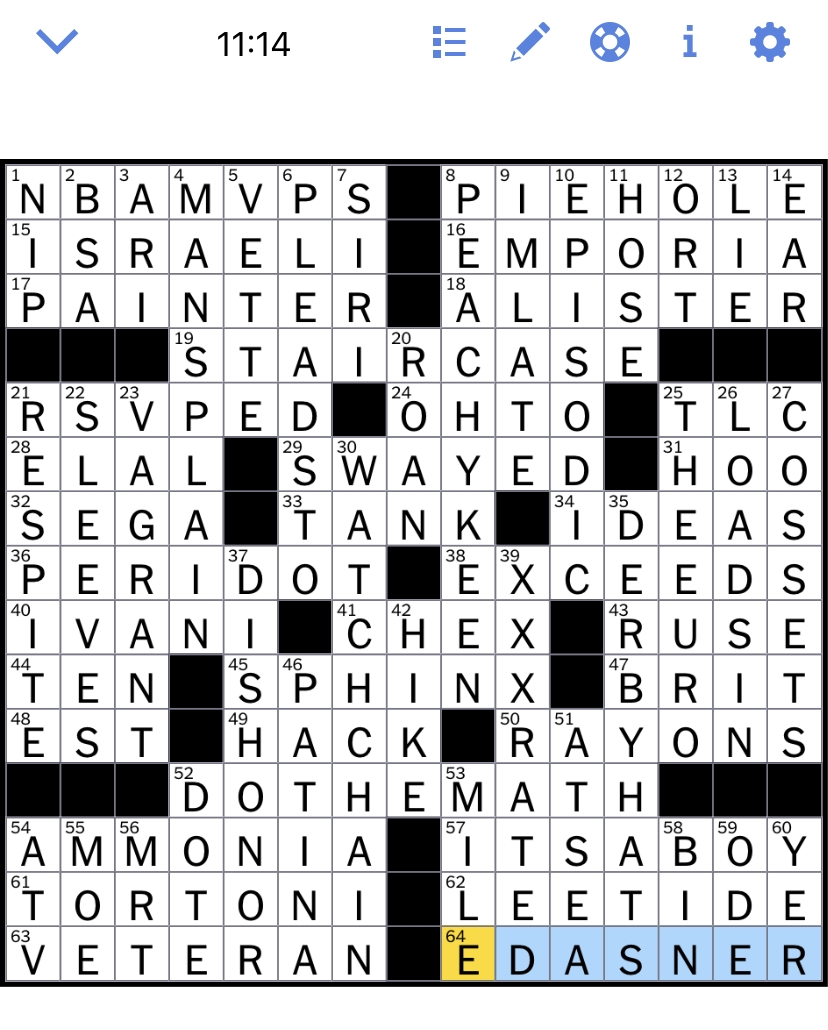 The New York Times Crossword Puzzle Solved Friday 39 s New York Times 