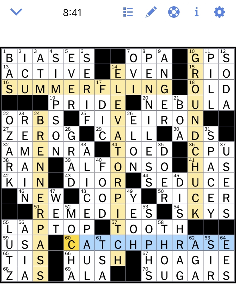 The New York Times Crossword Puzzle Solved Wednesday 39 s New York Times 