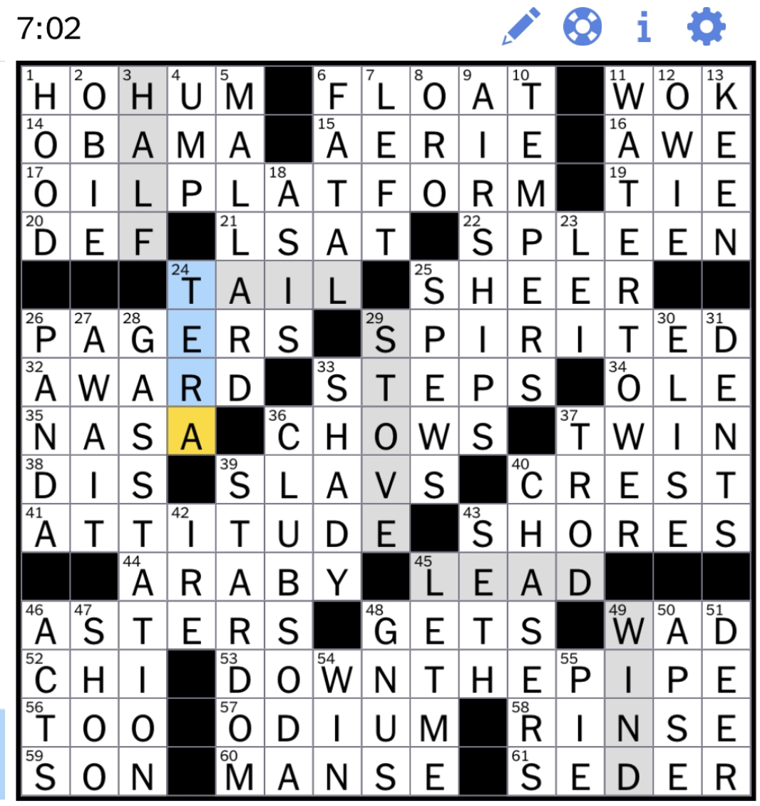 The New York Times Crossword Puzzle Solved Wednesday s New York Times