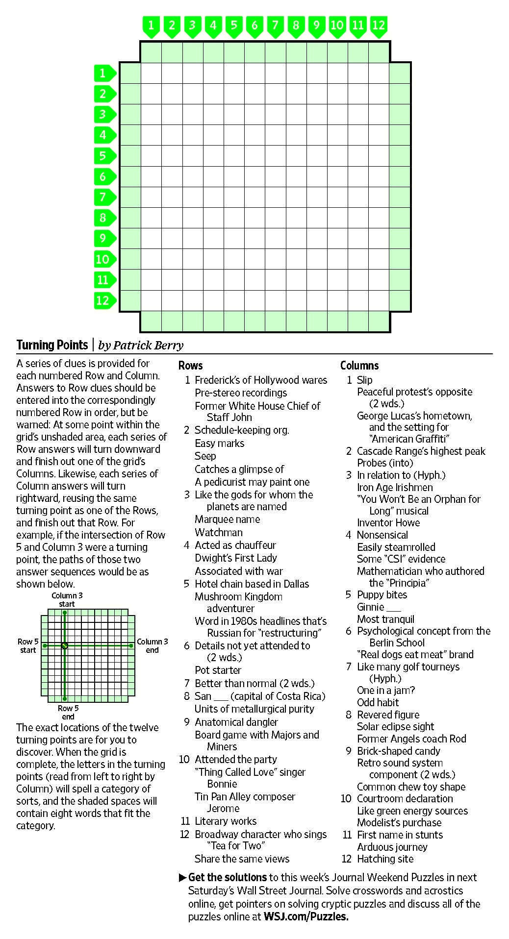 Wall Street Journal Crossword Puzzle Printable Printable Crossword 