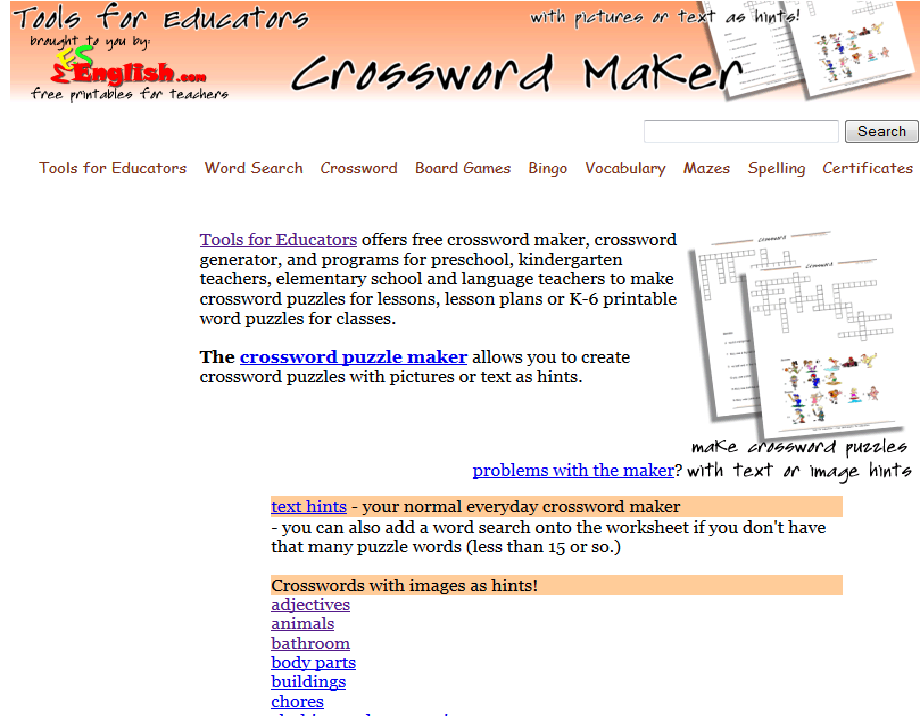 Zhe Simple Education Tools Lets Make Crossword Puzzle Maker