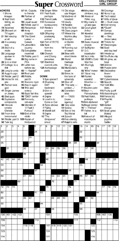 15 Hard Crossword Puzzles For You To Solve