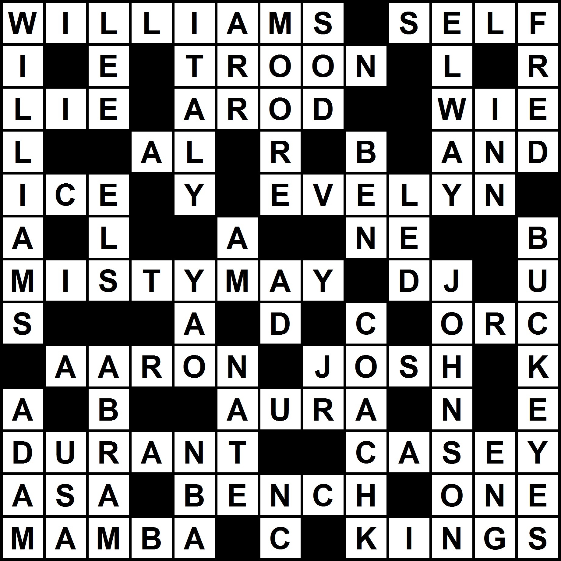 2011 December Crossword Puzzle Solutions