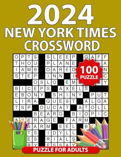 2024 New York Times Crossword Puzzle Book For Adults Easy To Medium 
