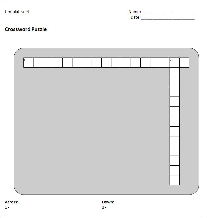23 Blank Crossword Template Crossword Template