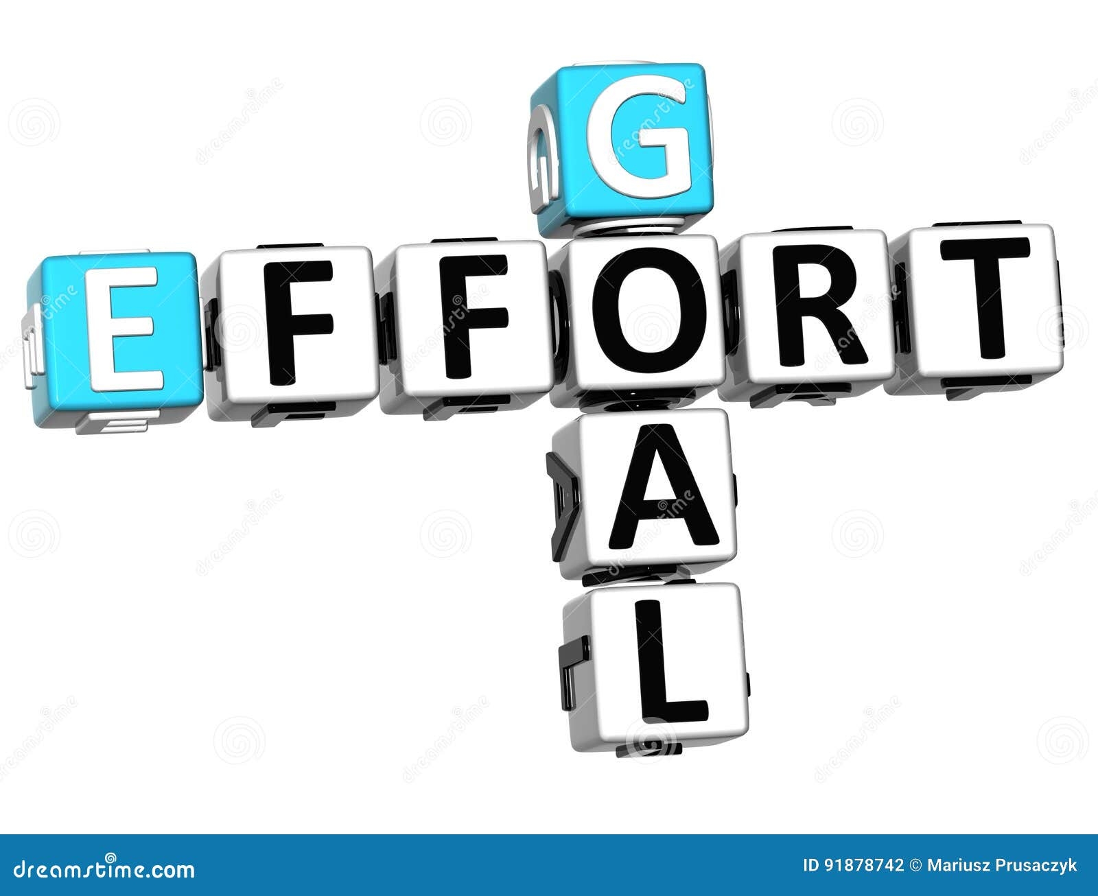 3D Goal Effort Crossword Stock Illustration Illustration Of Creativity 