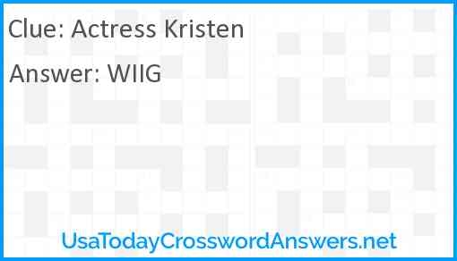 Actress Kristen Crossword Clue UsaTodayCrosswordAnswers