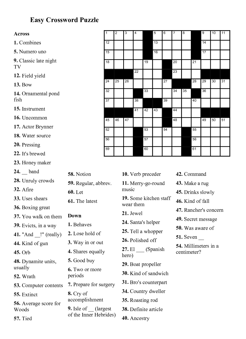 Anger Crossword Puzzles Printable Sally Crossword Puzzles