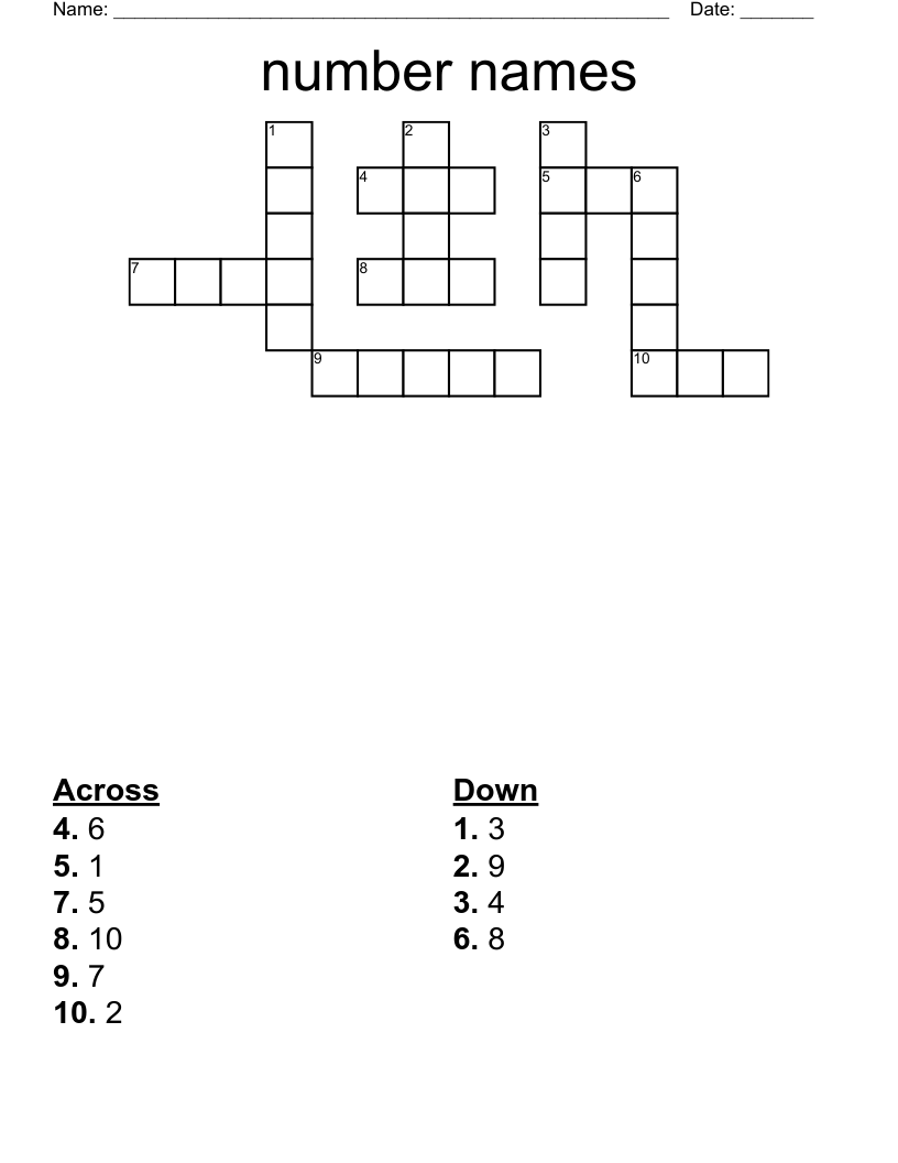 Anzeichen Unabh ngig Barrikade Number Crossword Puzzle Park Planen 