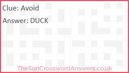Avoid Crossword Clue TheSunCrosswordAnswers co uk