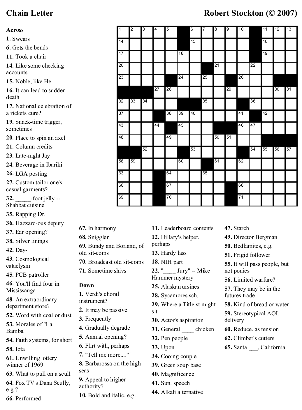 Beekeeper Crosswords Printable Sun Crossword Printable Crossword 
