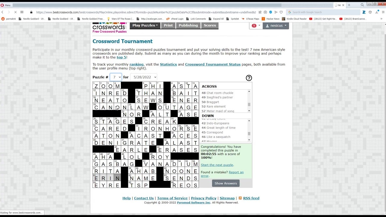 BestCrosswords Crossword Puzzle Tournament Live Play YouTube