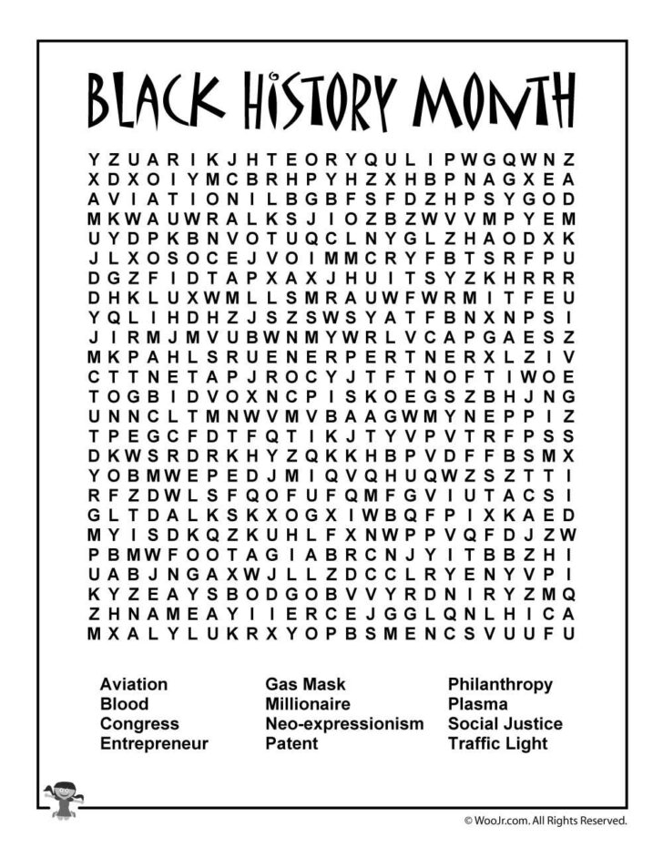 Black History Crossword Puzzle Printable Printable Crossword Puzzles 