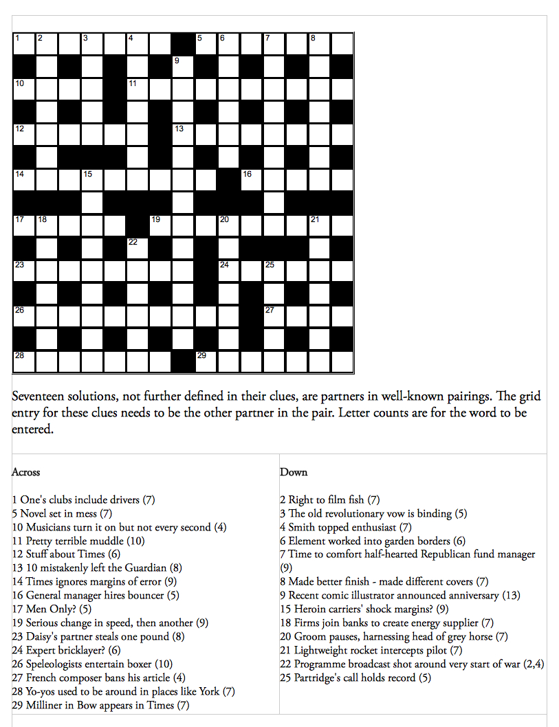 Can You Solve The First Guardian Crossword Archive 5 January 1929 