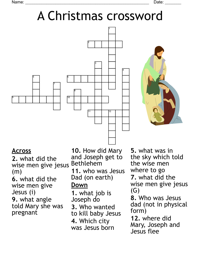 Christian Christmas Crossword Puzzles Printable James Crossword Puzzles