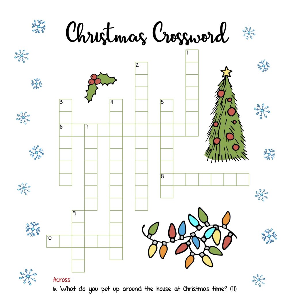 Christmas Crossword Free Printable - Free Printable Crosswords