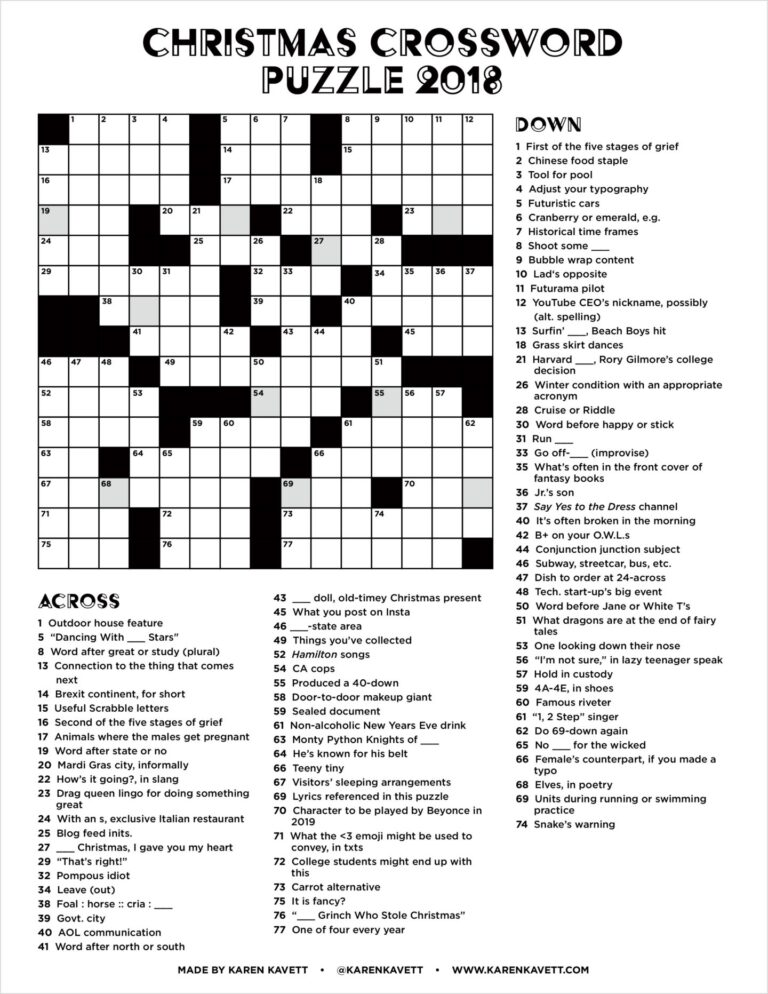 Crossword Puzzles For Adults - Free Printable Crosswords